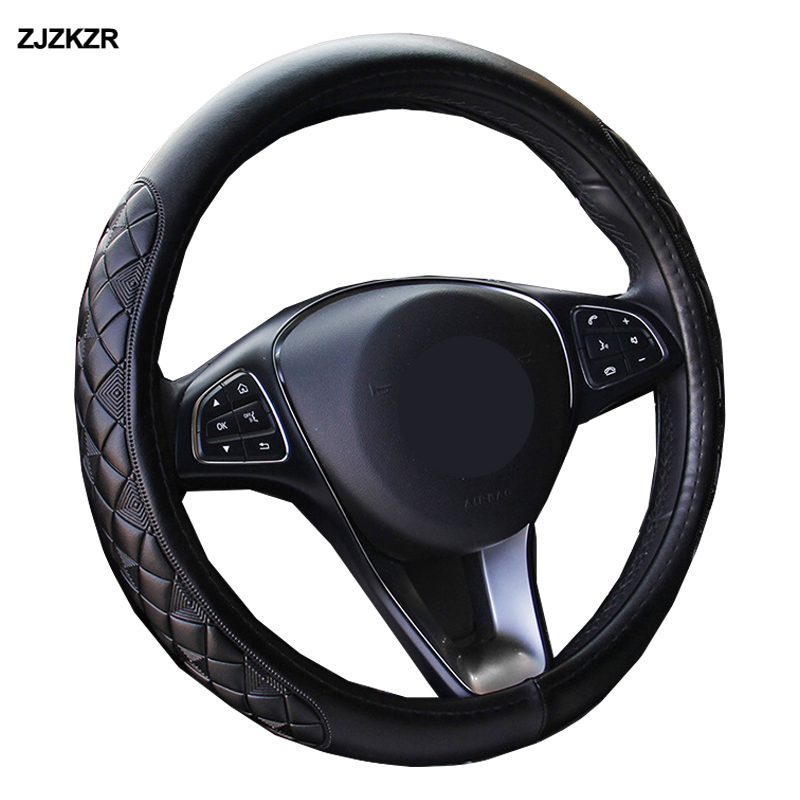 

PU Leather Auto Steering Wheel Cover Bus Truck Car For Diameters 36 38 40 42 45 47 50 CM 3D Non-slip Wear-resistant Car Styling