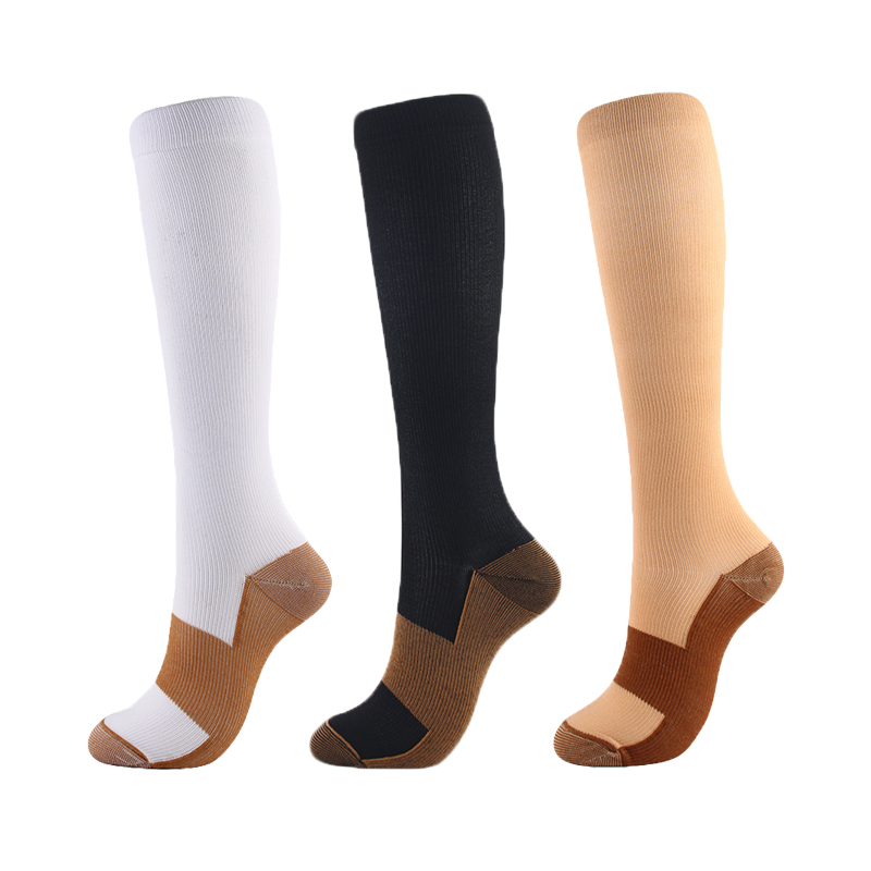 

2020 New 1 Pair Unisex Socks Compression Socks Pressure Varicose Vein Knee High Support Stretch For Women Men, Khaki