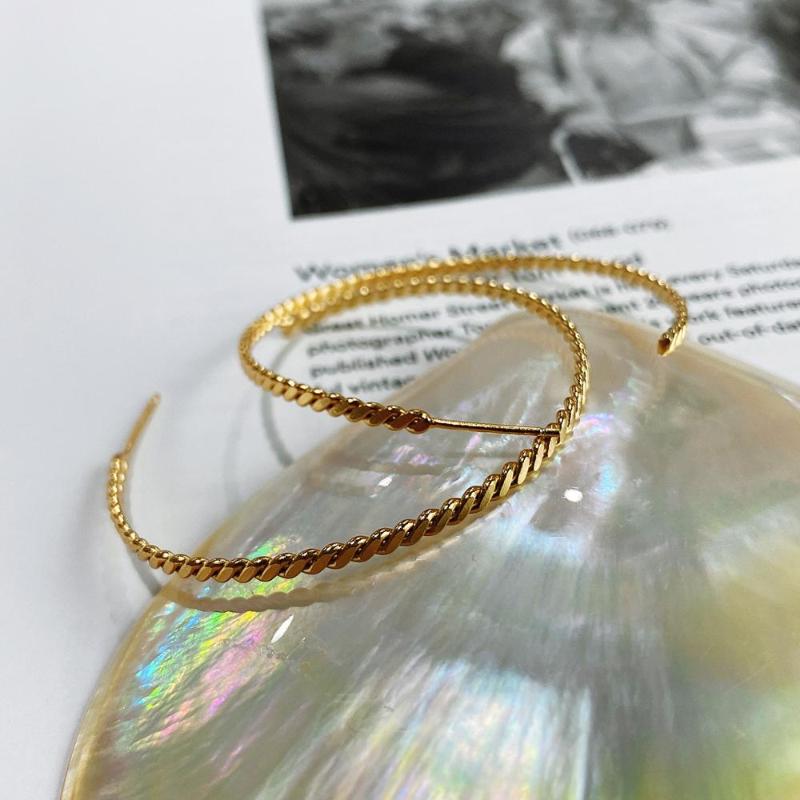 

Real 925 sterling Silver Twisted Ring Earring with minimalist Korean style earrings for women in wedding/engagement fine jewelry