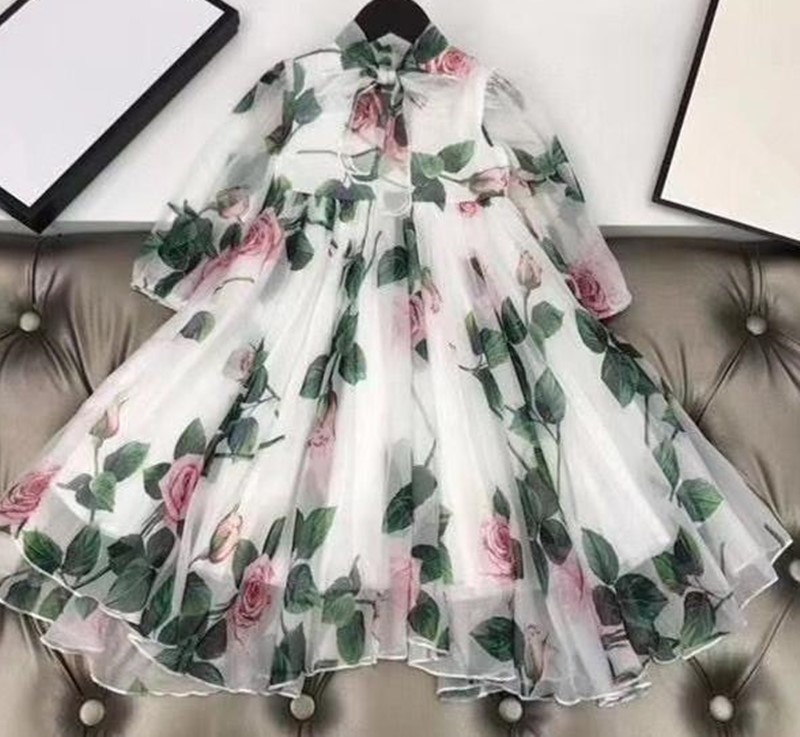 

2020 New Girls Dresses Kids Children Clothing Summer spring autumn Girl Lace Princess Party Dress children dress, White