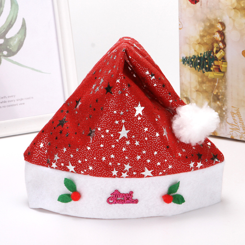 

Children's Christmas hat non woven snowflake gold star moon hat brand Silver Star