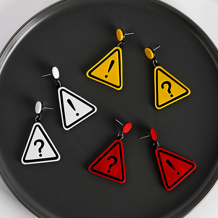 

Unique Design Drop Earrings Question Mark&Exclamation Mark Fashion Big Long Drop Earrings Jewelry For Girl Wholesale Earring
