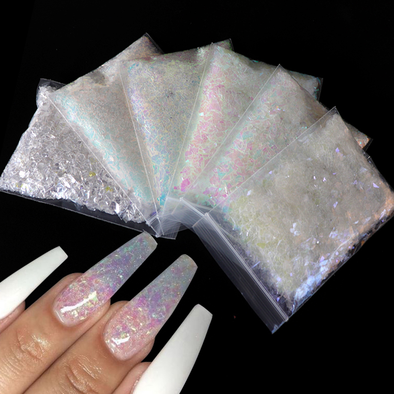

10g/bag AB Nail Glitter Flakes Irregular Paillette Sparkly Sequins 3D Foil Pieces For Gel Polish Manicure Nail Art Decorations