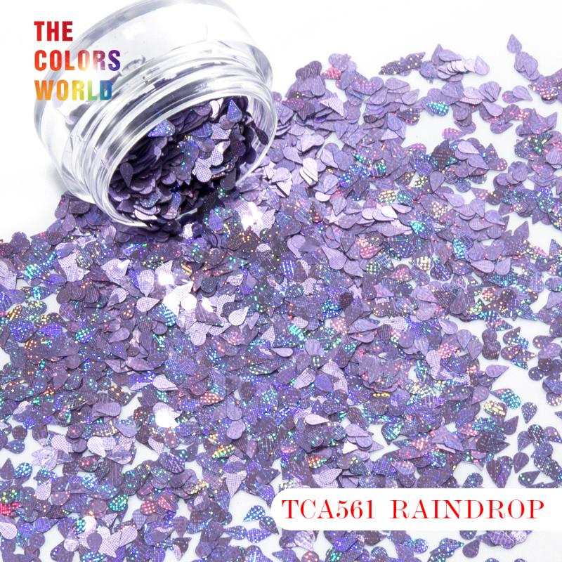 

TCT-055 Raindrop Shape 3MM Size Solvent Resistant 12 Different Star Shinning Laser Color Nail Glitter For Nail Art Decoration