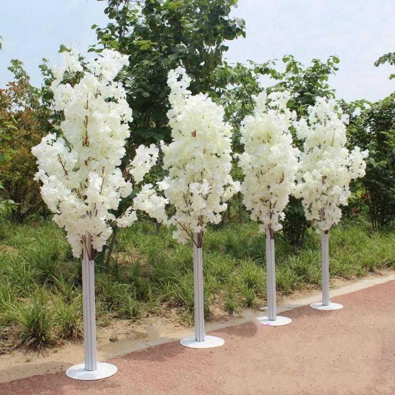 

1.5M 5feet Height white Artificial Cherry Blossom Tree Roman Column Road Leads For Wedding Mall Opened Props, Pink