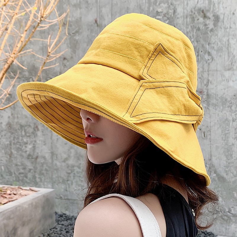 

Women's Spring Summer Sun Hat Caps New Style Korean Version of The Hat of Wild Japanese-Style Versatile Summer Folding Travel, 001