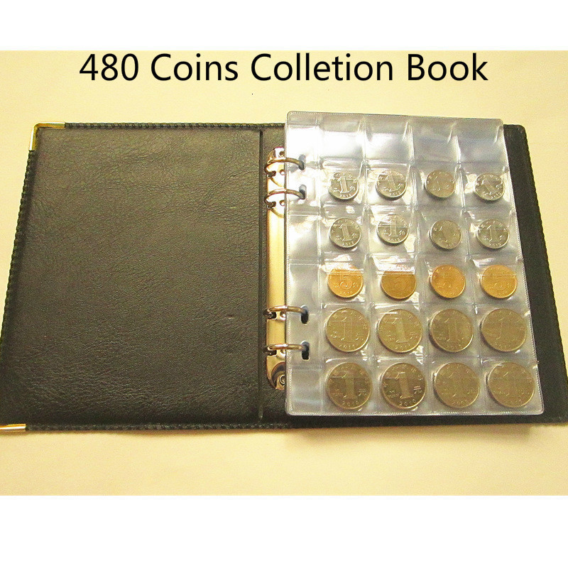 

480 Pieces Coins Storage Book Commemorative Coin Collection Album Holders Collection Volume Folder Hold Multi-Color Empty Coin C0926