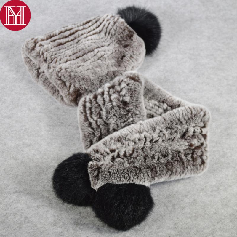 

New Children 2 Pieces Sets Real Rex Fur Scarf Hat Rex Fur Neckerchief Cap Child Genuine Beanies Scarves