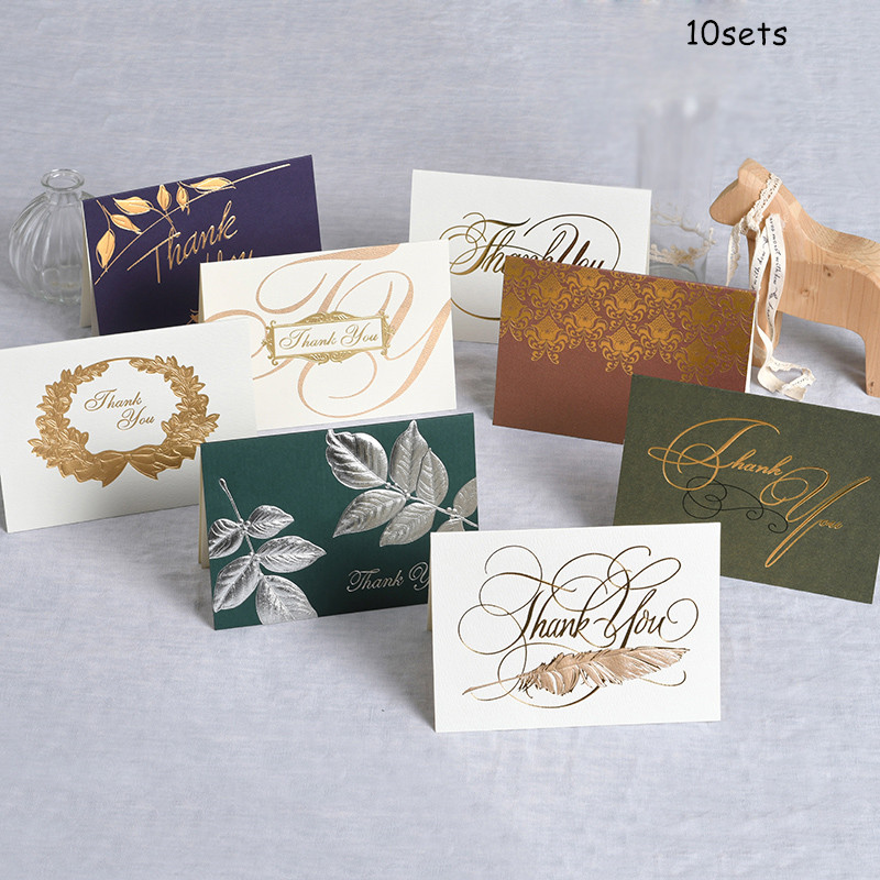 

10sets Leaf Pattern Greeting Card Birthday Thanksgiving Christmas Creative Card Gift Cards Handmade Holiday Blank