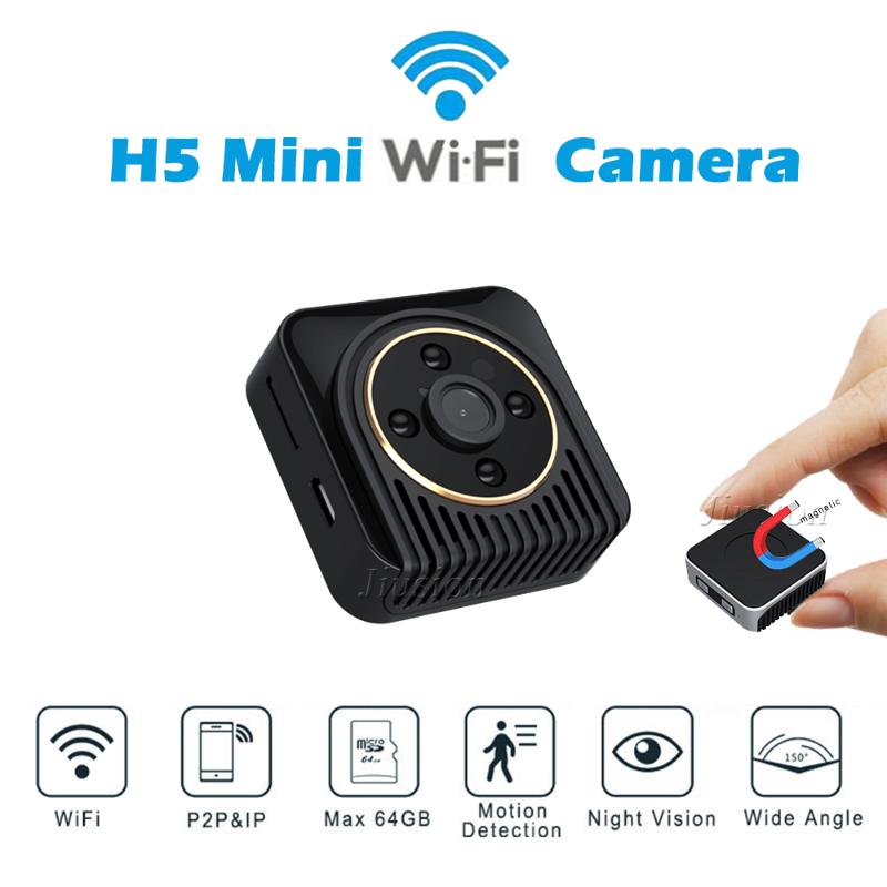 

H5 Mini Wifi Camera Magnetic Body Cam Night Vision Wide Angle Motion Sensor HD Video Recorder P2P Micro Cam Support Hidden TF Ca