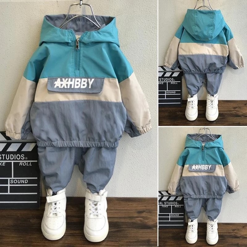 

2020Baby Boy Jacket Kids Coats Fashion Letter Zipper Boys Spring Autumn Korean Children's Windbreaker Jacket Outerwear2.3.4.5, Light blue
