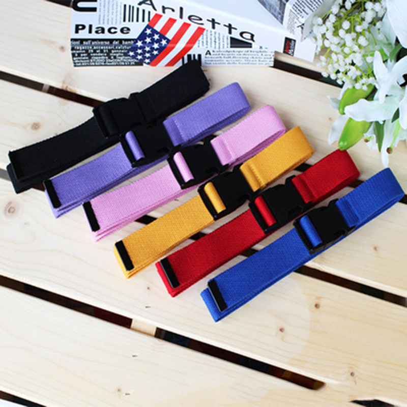 

116cm Adjustable All-Match Belt Girls Boys Unisex Korean Style Canvas Belts Harajuku Buckle Solid Color Long Belts, Red