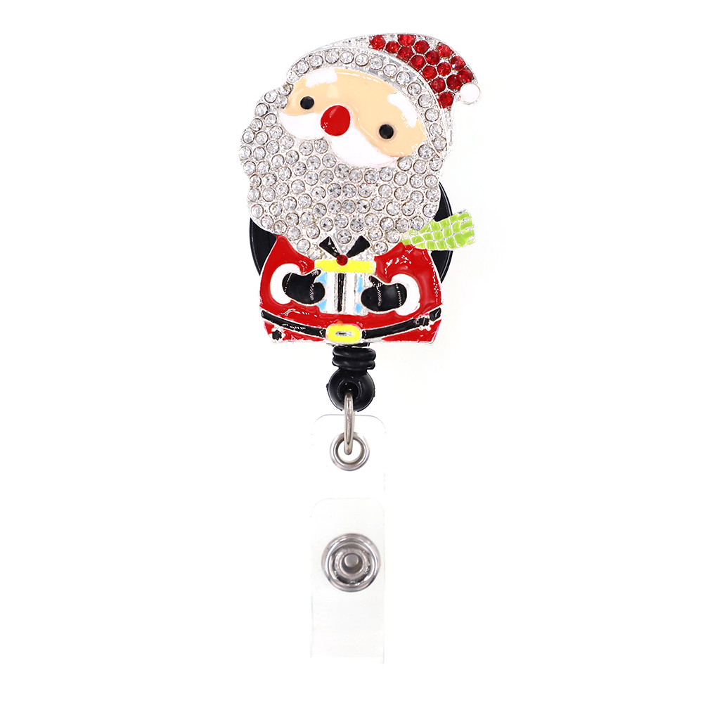 

10pcs/lot Fashion Design Christmas Gift Santa For Nurse Workers DIY ID Card Badge Pull Reel, Gray