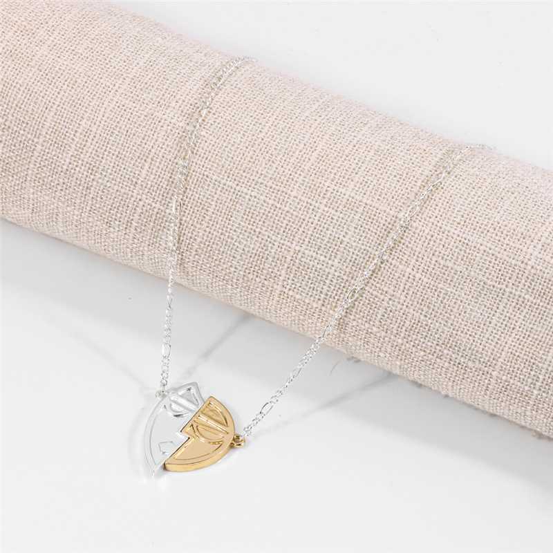 

KSRA 2020 New Fashion Portrait Simple Pendant Necklace Two-color Electroplated Heart-shaped Irregular Clavicle Chain Jewelry