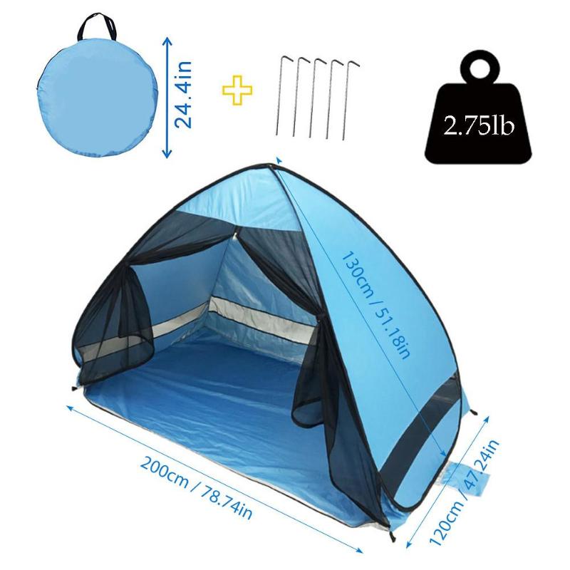 

Beach Tent Fully Automatic Opening Up Portable Lightweight UV Protection Sun Shelter Anti-mosquito Tents For Outdoor Camping