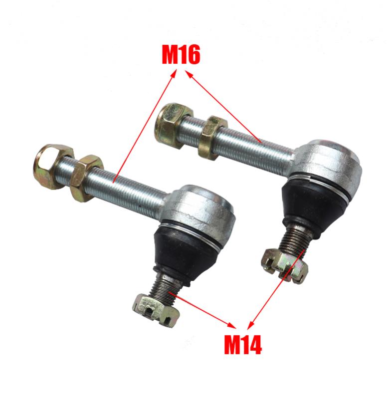 

1Left and 1Right Hand Thread M16*M12/M14 Bolt Tie Rod End Ball Joint for 150cc 250cc Quad Dirt Bike ATV Go Kart Dune Buggy