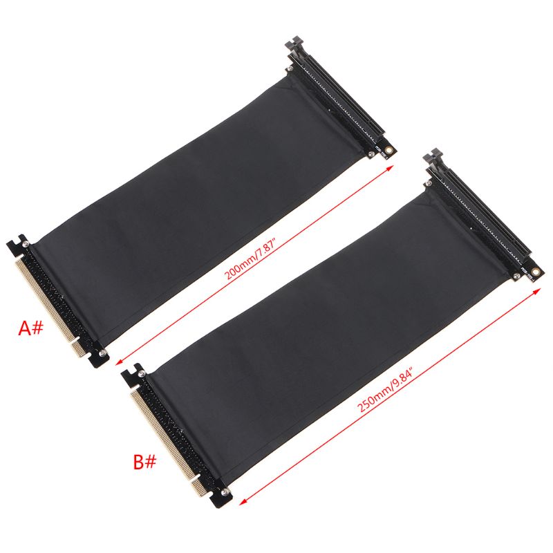 

PCI Express PCIe3.0 16X to 16X Flexible Cable Card Extension Port Adapter 90 Degree Angle High Speed Extender Riser Card