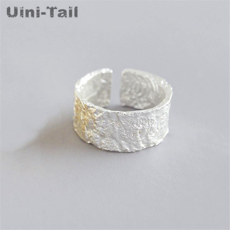 

Uini-Tail 2020 new listing 925 sterling silver simple creative irregular bump wide open ring fashion personality tide flow ED417