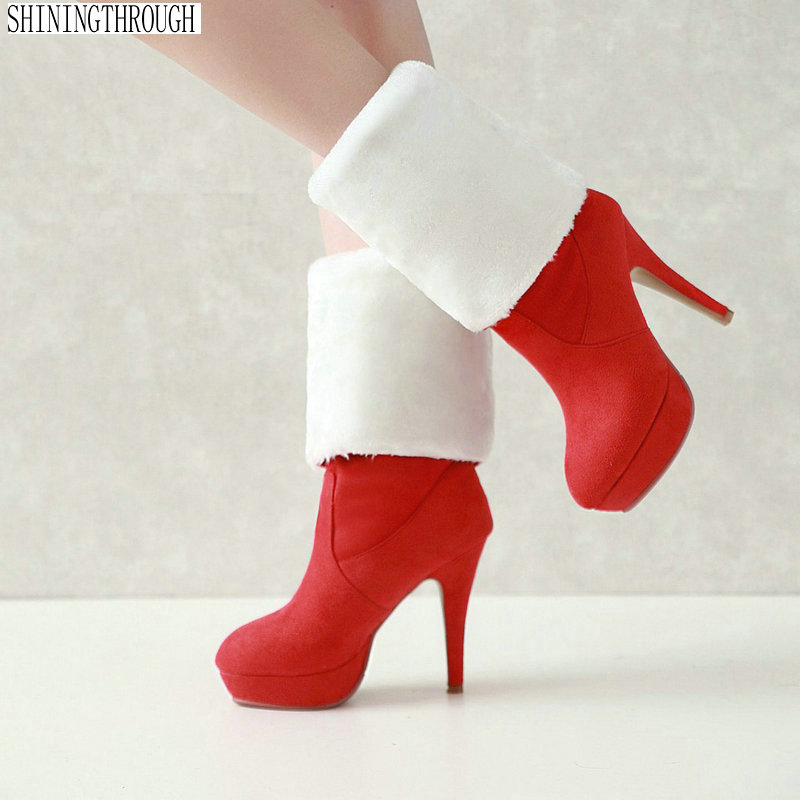 

New winter warm Knee High Women Boots 2020 Sexy Thin High Heels Round Toe Platform Fashion Ladies Boots Size 34-43, Black