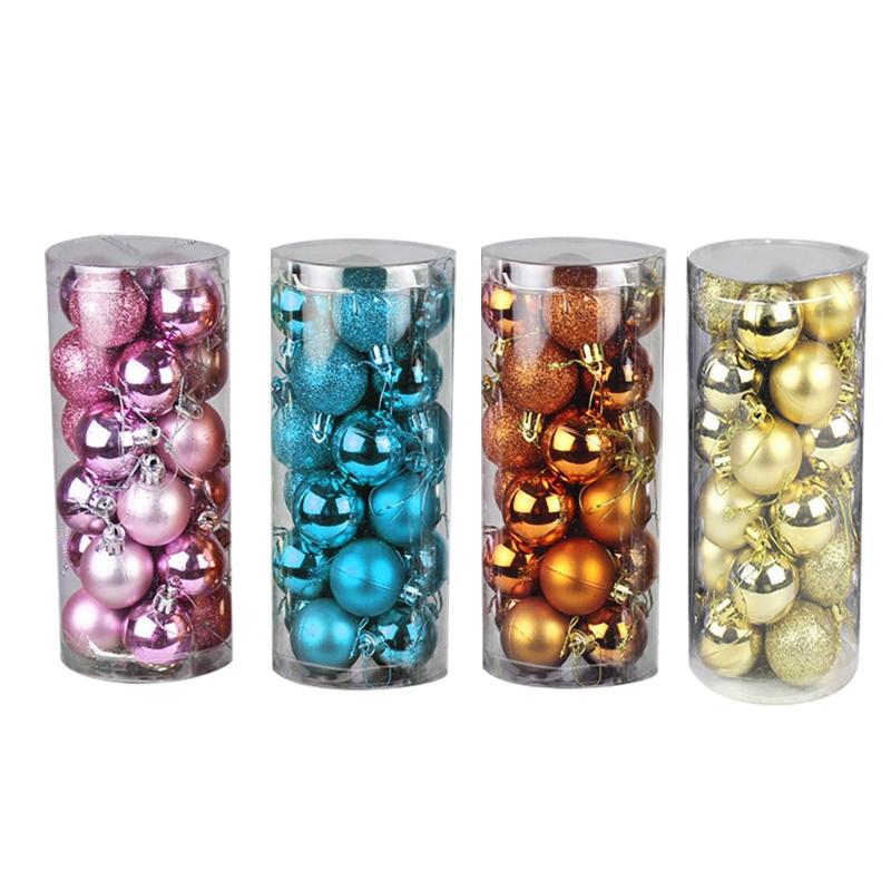 

24pcs Christmas Ball Ornaments Sparkling Christmas Tree Ornaments Party Decoration Decorations For Home