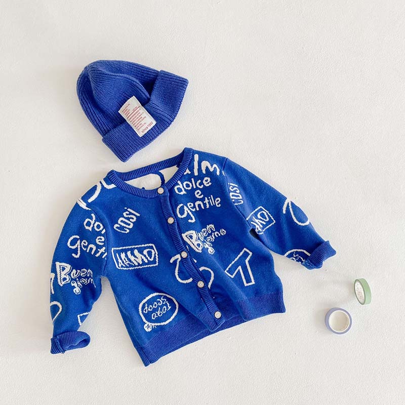 

Autumn Boy And Girl Infant Children's Sweater Clothes Knitted Solid Color Graffiti All-match Cardigan Coat, Pink 02006