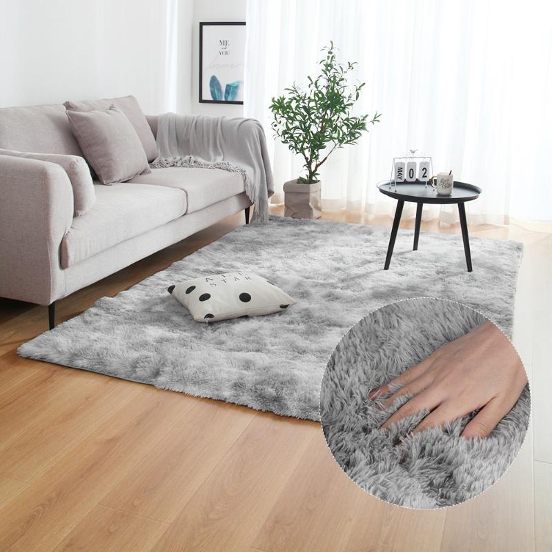 

NewGrey Carpet Tie Dyeing Plush Soft Carpets For Bedroom Living Room Anti-slip Floor Mats Bedroom Water Absorption Carpet Rugs