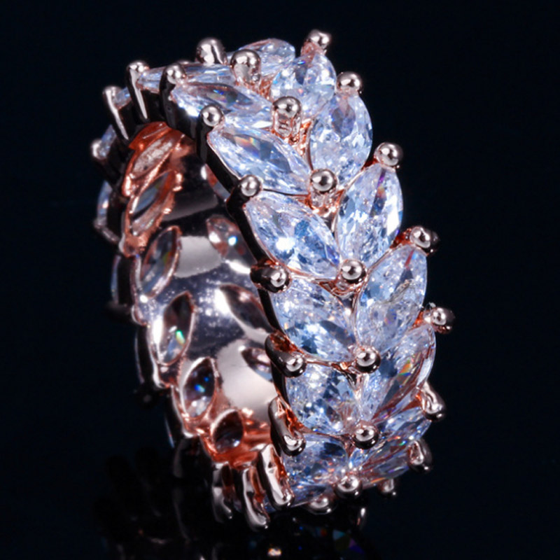 

Zlxgirl jewelry Classic cubic zirconia copper wedding ring bridal jewelry Metal high quality rhodium plated Gold anel rings