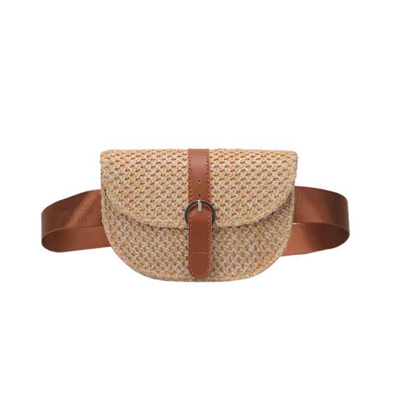 

OCARDIAN Woman packet Strap Simple Joker Crossbody Women Straw Adjustable Shoulder 19A16, Brown