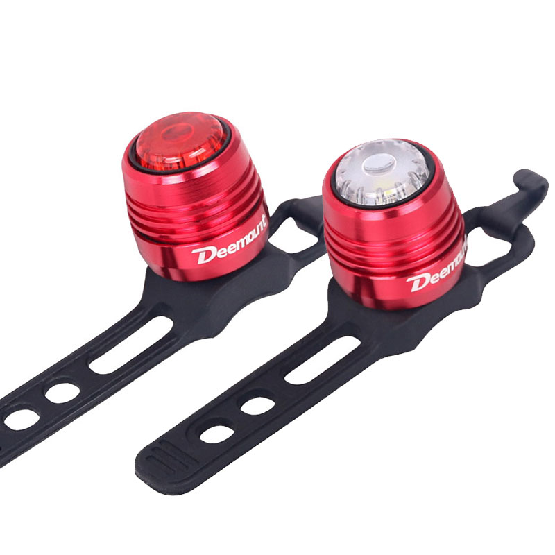 

Deemount Bicycle Rear Light Carat Type Bike Warning Lamp USB Charge Red White Light Color Safety Headlight Tail 6-20 hours Lante