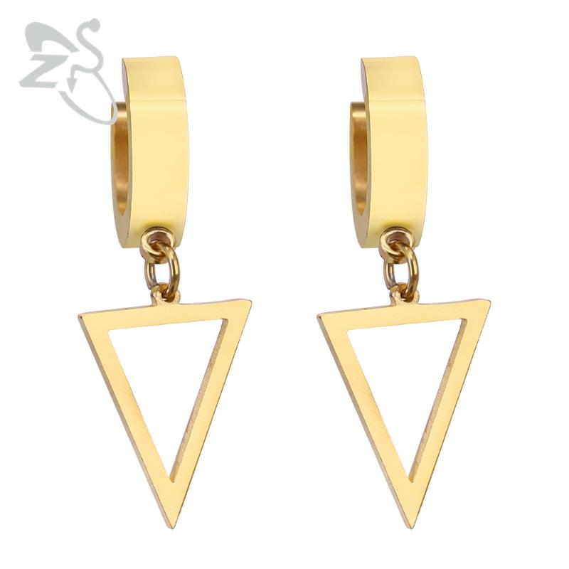 

Triangle Hoop Earring 316l Stainless Steel Long Earring Hoop Silver Color Brinco For Women Female Aros Boucle D'oreille Jewelry
