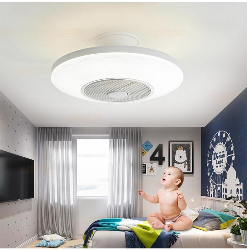 

50cm led ceiling fan with light remotre control 110v 220v bedroom lamps children room home restaurant 40w three color changing