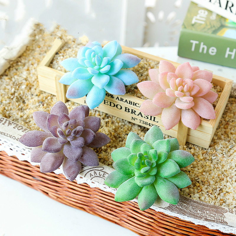 

New 1pc Artificial Succulents Plant Fake Flower Home Decoration PVC Plant Home Garden Mini Bonsai DIY Party Floral Decoration, Shifenglianzrpinkwhi
