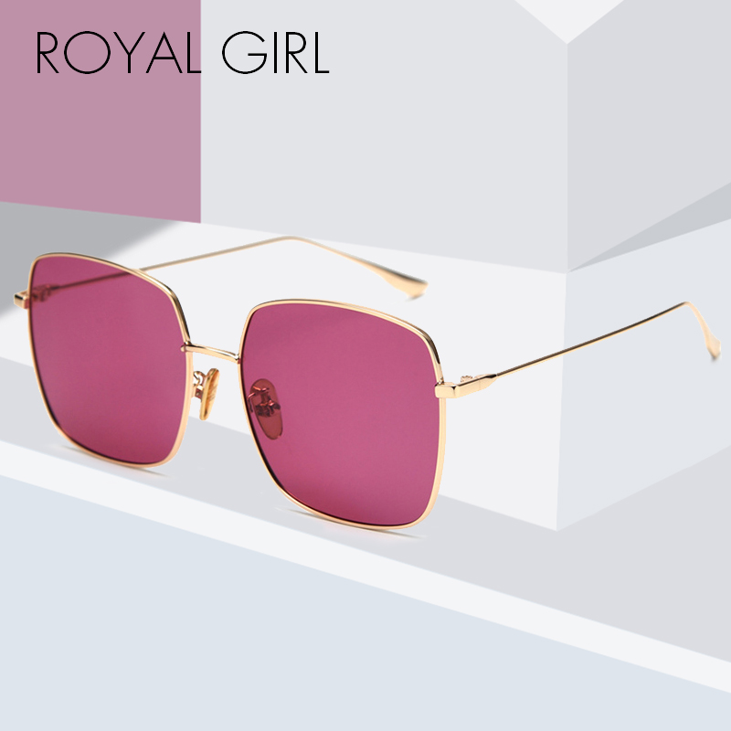 

ROYAL GIRL Square Sunglasses Women Polarized Small Brand Designer Retro Sunglass Rectangle Sun Glasses Female Metal Ss456