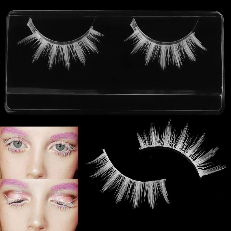 

White Eyelashes Cosplay Long Cross Natural Strip False Eye Lashes Eyelashes Extension Makeup Cosplay Eye Make up Tools