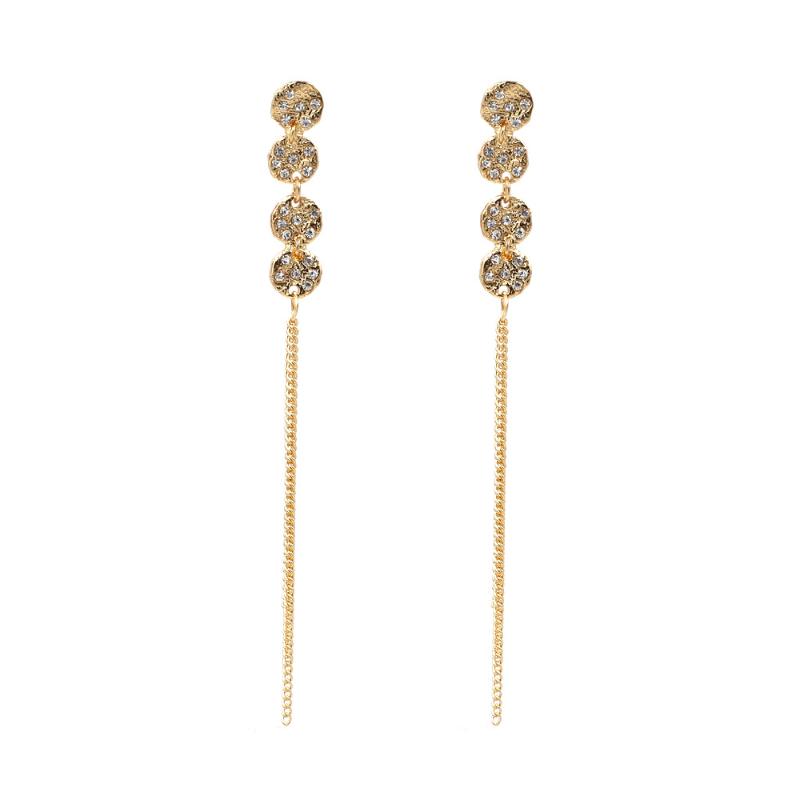 

Elegant Simple Set Ear Stud Retro Light Luxury Metal Tassel Earrings Accessories