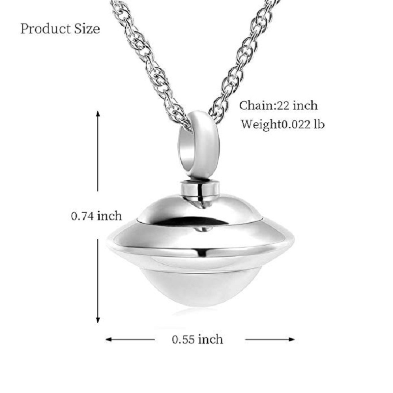 

IJD10065 Stainless Steel Cremation Keepsake Spaceship Necklace for Ashes Urn Keepsake Memorial Pendant Jewelry