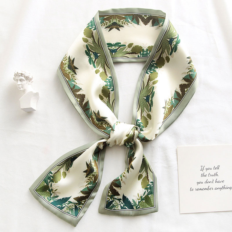 

2020 Fashion Kerchief Silk Satin Neck Scarf For Women Print Hijab Scarfs Female Shawls And Wraps Scarves Lady Bandana Foulard