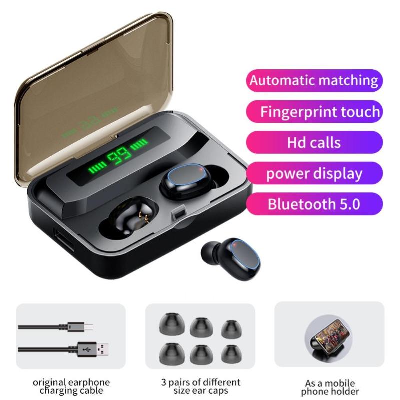 

A2S TWS Rechargeable Wireless Bluetooth 5.0 Smart -Touch 8D Heavy Bass Earphone
