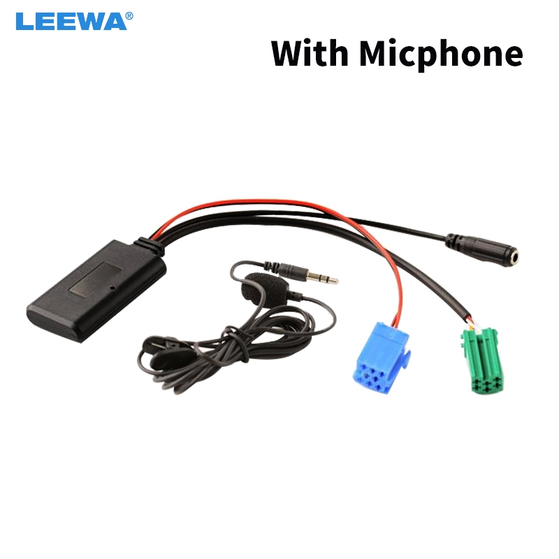 

LEEWA Car Aux-in Wireless Bluetooth Adapter Module Audio Receiver With Micphone for Double Plugs Host AUX Cable #CA3337