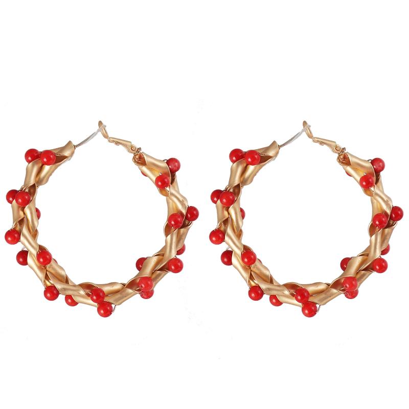 

2020 New Fashion Trend Round ethnic style garland natural stone exaggerated personality high matte earrings for women