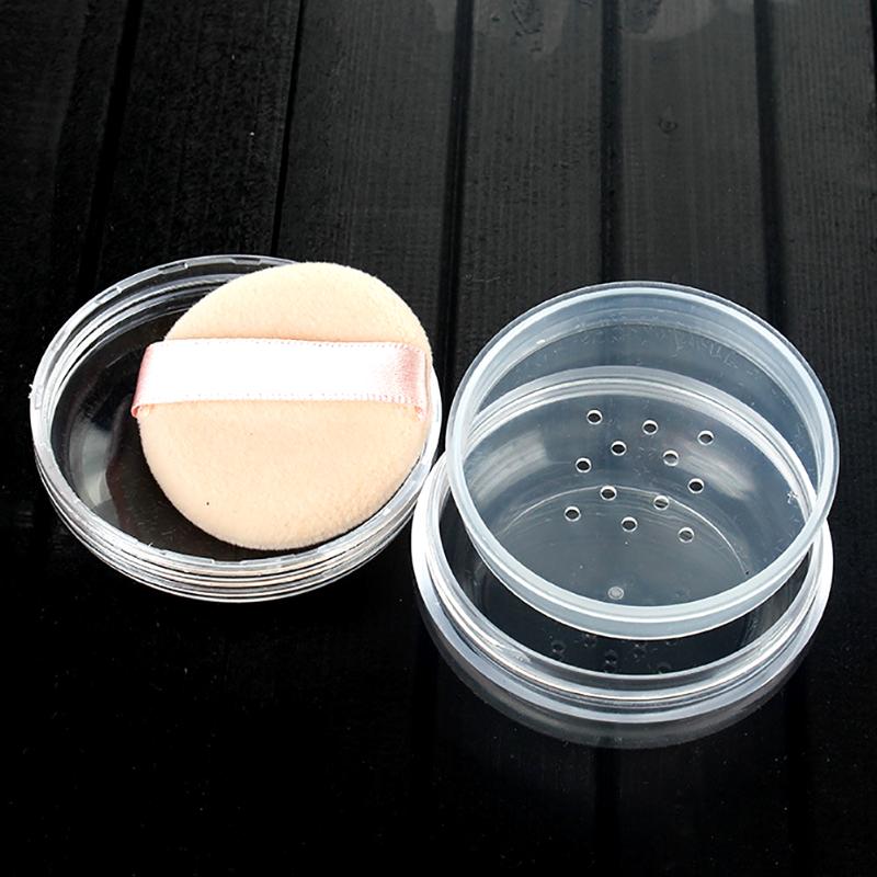 

Storage Bottles & Jars Holes Container With Puff Plastic Double Layers Cosmetic Eyeshadow Transparent Refillable Bottle Loose Box Makeup