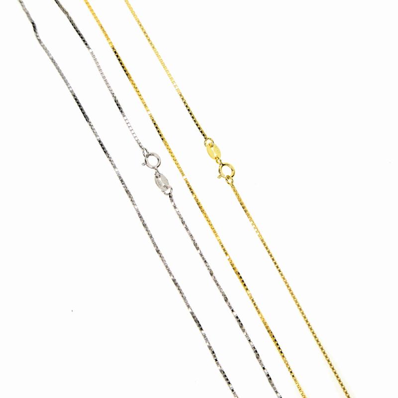 

Maxi Necklace Collares Collier Simple Jewelry Accessories 0.65mm 1mm Thick Delicate Chain Silver 925 Necklace For Women