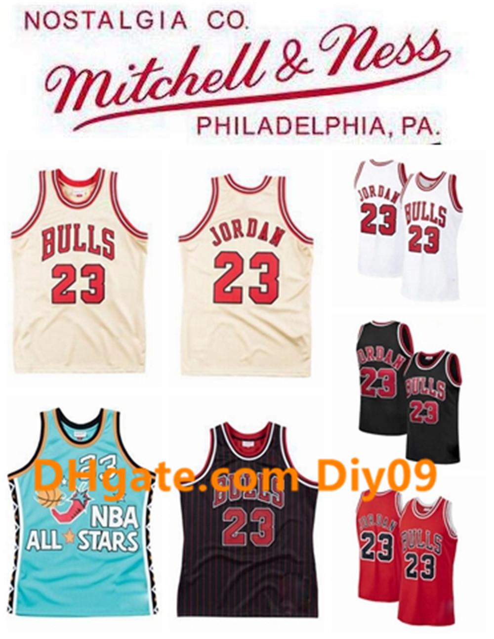 

Vintage Michael Chicago Bulls Jordon Jersey 1997-98 23 Michael MJ Hardwood Classics Basketball Jerseys Red Black White 2020, Black;red