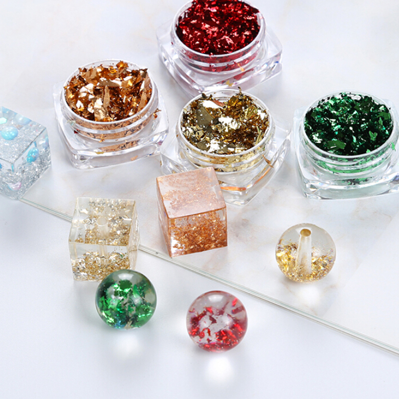 

Nail Sequins Paillette Aluminum Irregular Flakes Gold Pigment Nail Art Decoration Mirror Glitter Foils Paper