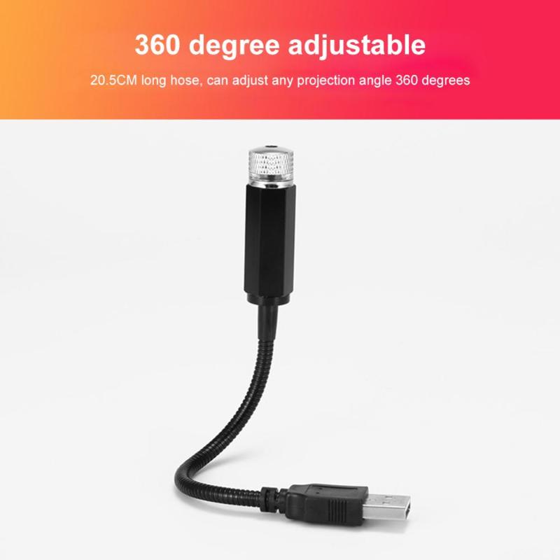 

USB Decorative Lamp Projector Adjustable Atmosphere Home Projector Red Ceiling Decor Light Mini LED Car Roof Star Night Light
