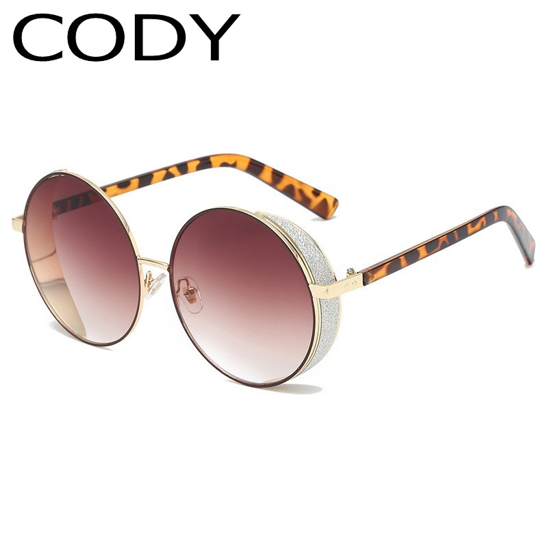 

Sunglasses Q8959 Luxury Round Women 2021 Trendy Alloy Frame Men Sun Glasses Summer Traveling Style UV400 Black Gray Shades