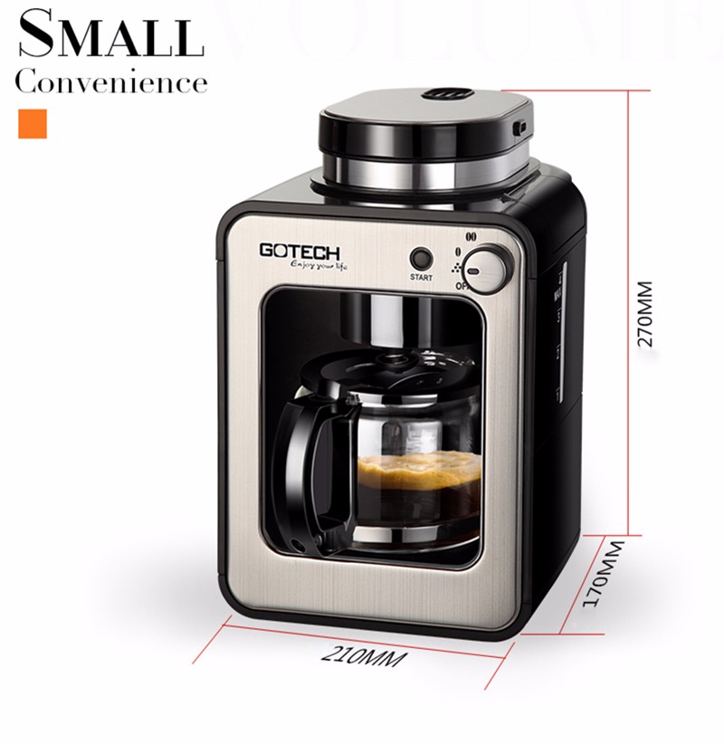 

freeshipping 580mL capacity 600w power Full Automatic Coffee Machine Home Business New Generation Intelligent Induction Grinder