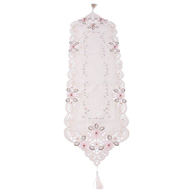 

Table Skirt Runner Embroidered Floral Cloth Pattern:#2 Flower Size:40X150cm