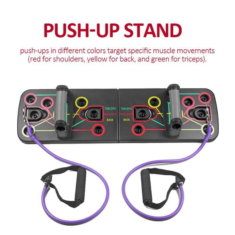 

Push-up Stand Board Push Up Rack with Elastic Resistance Band Gym Fitness Exercise Home Sports Training Workout Equipment