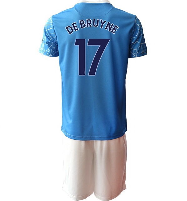 

MENS Customized 20-21 10 Kun Agüero 7 Sterling 33 G.Jesus 19 Sané 21 Silva 17 De bruyne 18 Delph 47 Foden Soccer Jerseys Sets With Shorts, 19-20 home blue